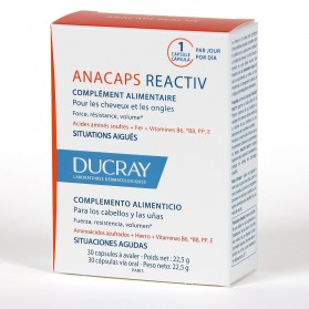 Ducray Anacaps Reactiv Cabellos y Uñas 30 cápsulas