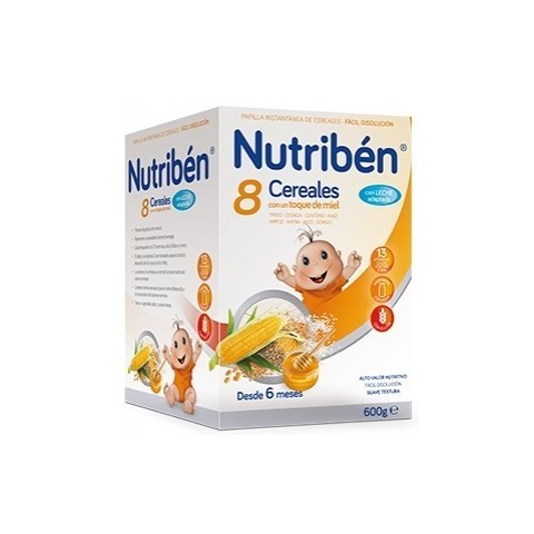 Nutriben 8 cereales con miel y leche adaptada 600 g